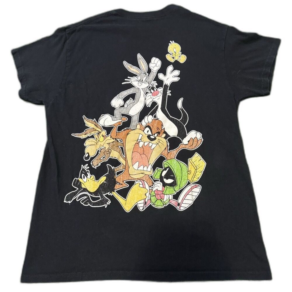 Looney Tunes Taz Bugs Bunny Tweety Marvin Big Graphic Black T-Shirt Men’s M
